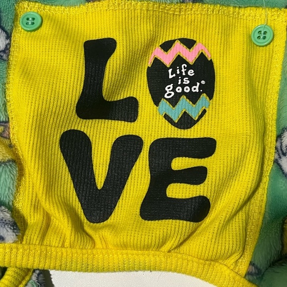 Life Is Good Green and Yellow Fleece Onesie - Picture 6 of 6